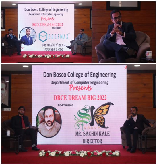 Mayur Virkar speaking at DBCE Dream Big 2022 event, powered by CodeMax