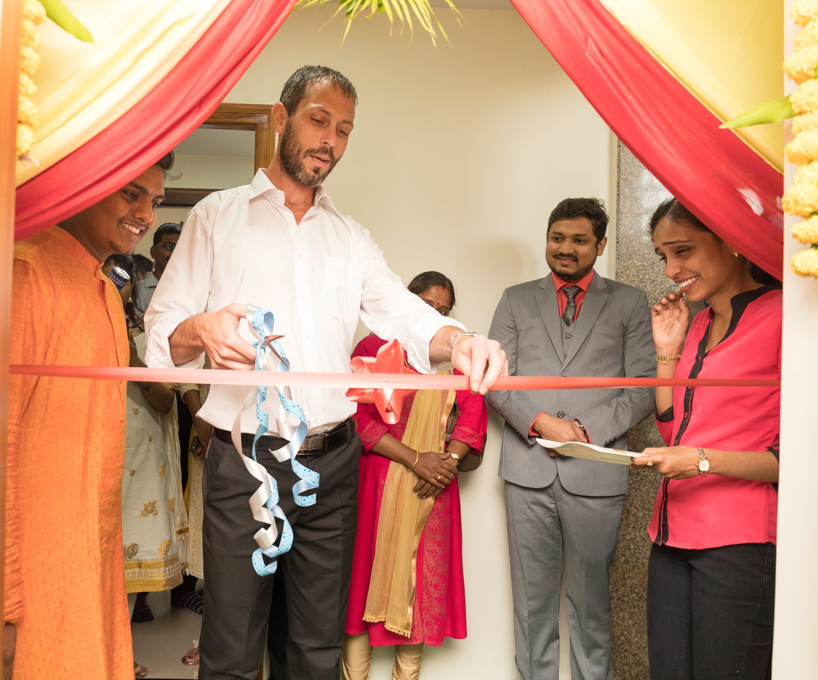 Ribbon cutting ceremony at the inauguration of new CodeMax office premises